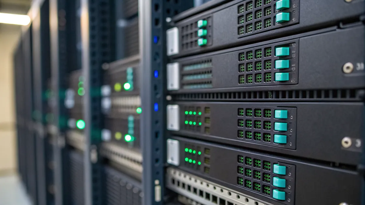 Server rack status lights switching on one by one